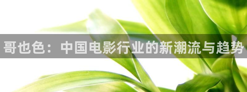 one游戏平台官网入口：哥也色：中国电影行业的新潮流与趋势