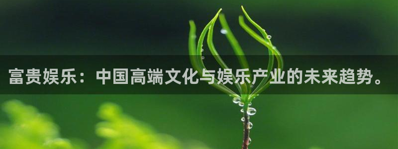 one游戏平台官网入口：富贵娱乐：中国高端文化与娱乐产业的未来趋势。